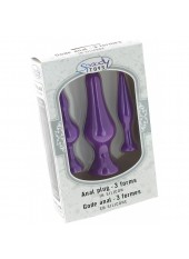 Coffret 3 godes a ventouse en silicone pourpre