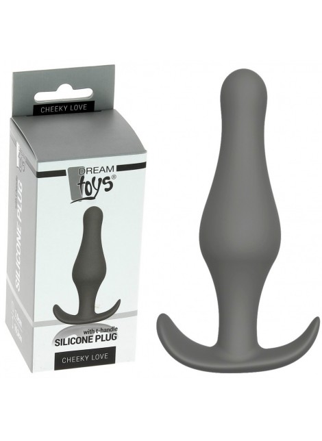 Plug T-Handle en Silicone Gris Cheeky Love - 10 cm