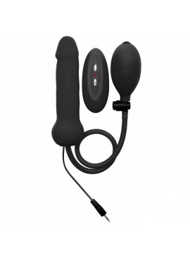 Vibromasseur Dong gonflant noir en silicone