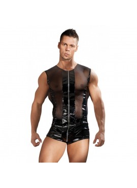 Combishort noir en Vinyle - XL