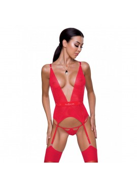 Guêpière et String Rouge Mirajane - S-M