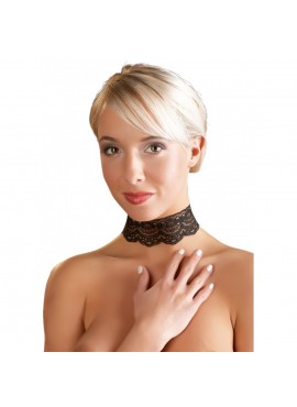 Collier noir en dentelle TU
