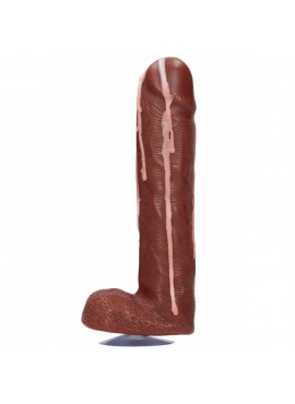 Savon Forme Pénis Marron avec Coulures de Sperme - 17 cm