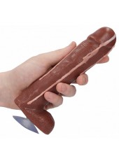 Savon Forme Pénis Marron avec Coulures de Sperme - 17 cm