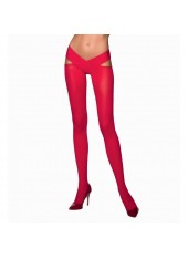 Collant Ouvert Rouge TI005 - T 3/4