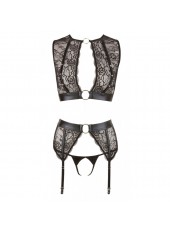 Ensemble Bondage à Jarretelles 4 pièces - S