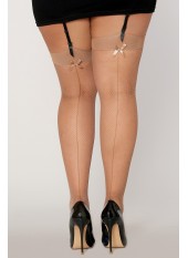 Bas résille avec liseret et nœud chair grande taille - DG0192XNUD
