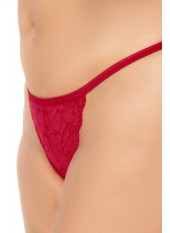 Body rouge grande taille effet babydoll et string assorti - MAL7445XRED