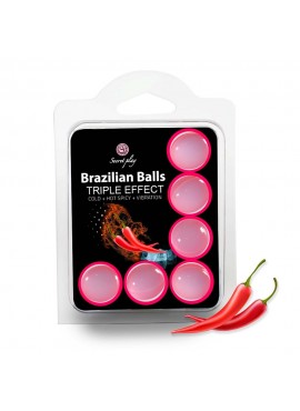 6 boules de massage brésiliennes triple effet froid, chaud et vibration - BZ3699-1