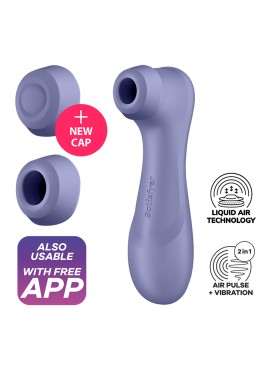 Stimulateur de clitoris 2 embouts Connecté avec technologie Liquid air Pro 2 Generation 3 violet USB Satisfyer - CC597815