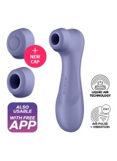 Stimulateur de clitoris 2 embouts Connecté avec technologie Liquid air Pro 2 Generation 3 violet USB Satisfyer - CC597815