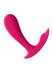 2 en 1 Vibromasseur et stimulateur clitoridien rose connecté Top Secret Satisfyer - CC597753