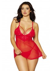 Nuisette et string rouge - DG12701RED