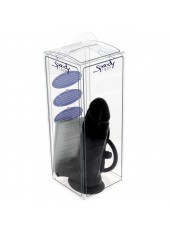 Gode Ventouse Réaliste Gonflant Noir - 17 cm