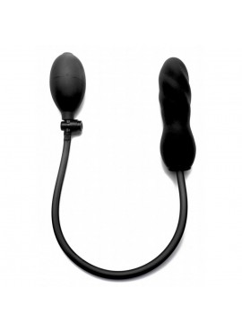 Gode gonflant noir en silicone Twist