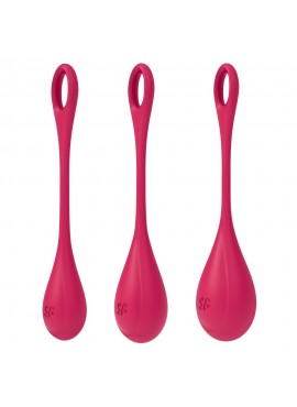 Set de 3 boules de geisha rouge Yoni Power 1 Satisfyer - CC597751