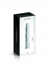 Gode en verre transparent avec gland et veines n°4 Glossy - CC532060020