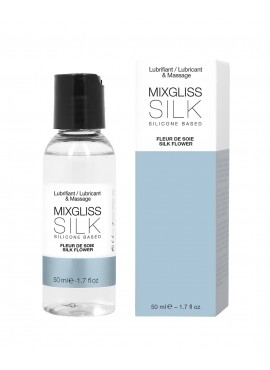 2 en 1 Lubrifiant et huile de massage silicone Mixgliss Silk Fleur de soie 50 ML - MG2504