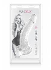 Gode jelly courbe transparent ventouse taille XL 22cm - CC570126