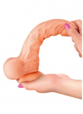 Gode réaliste veiné ventouse va-et-vient prépuce testicules billes mouvantes 18.5cm - CC514105