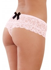 Shorty ouvert vieux rose court en dentelle - DG7177VPK