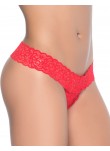 String ouvert brésilien rouge en dentelle - MAL99RED