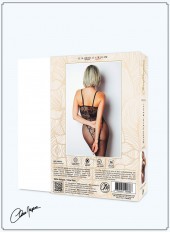 Bodystocking résille imprimé motifs floraux - Le Numéro 13 - Collection Bodystocking - CM99013