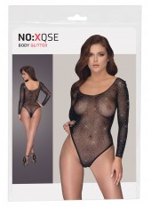 Body string à manches longues en résille avec strass - R26427351101