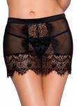 Jupe dentelle noire transparente ouverte sur les fesses - ML7735BLK