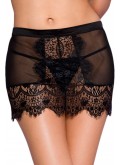 Jupe dentelle noire transparente ouverte sur les fesses - ML7735BLK