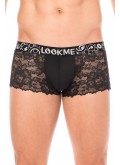 Boxer noir en dentelle délicate - LM2006-67BLK