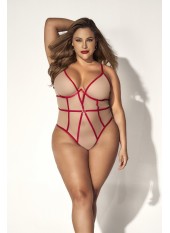 Body String, grande taille, chair et rouge - MAL8817XRED