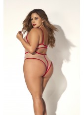 Body String, grande taille, chair et rouge - MAL8817XRED