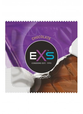 Préservatifs x2 lubrifiés en latex goût chocolat 54mm - EXS400CHOCO