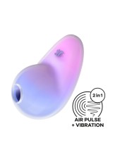 Stimulateur clitoridien par onde de pression sans contact et par vibration USB violet et rose, Pixie Dust Satisfyer - CC597836