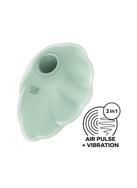 Stimulateur clitoridien par onde de pression sans contact et par vibration USB vert menthe, Cloud Dancer Satisfyer - CC597838