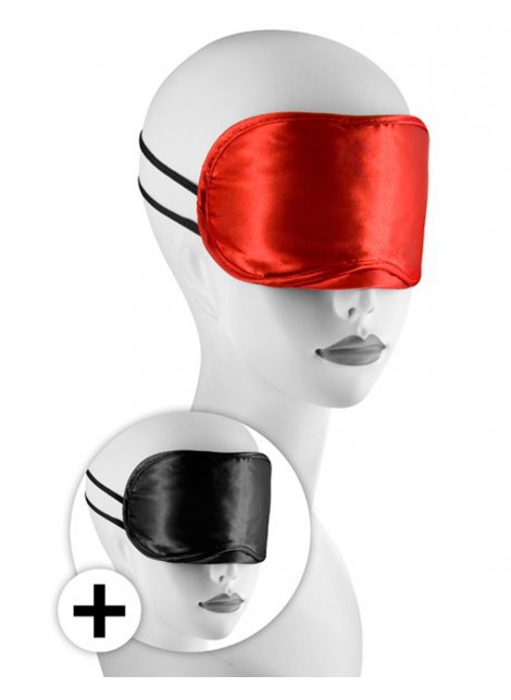 Large masque satin lot de 2 rouge et noir - CC570038
