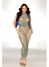 Robe bodystocking en filet dans un design géométrique sans couture - DG0489SAG