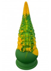 Gode ventouse tentacule Kraken vibrant 21 cm vert et jaune USB - WS-NV101