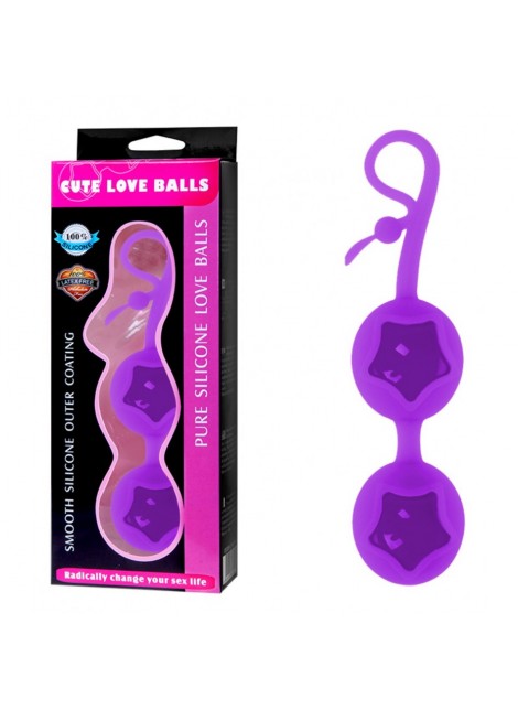 Boules de geisha Cute Love pourpre en silicone