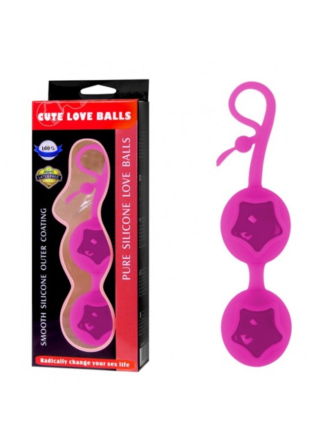 Boules de geisha Cute Love rose en silicone