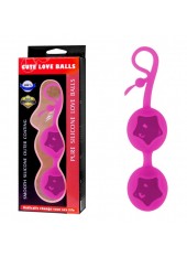 Boules de geisha Cute Love rose en silicone
