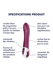 Vibromasseur chauffant connecté USB rouge Big Heat Satisfyer - CC597784
