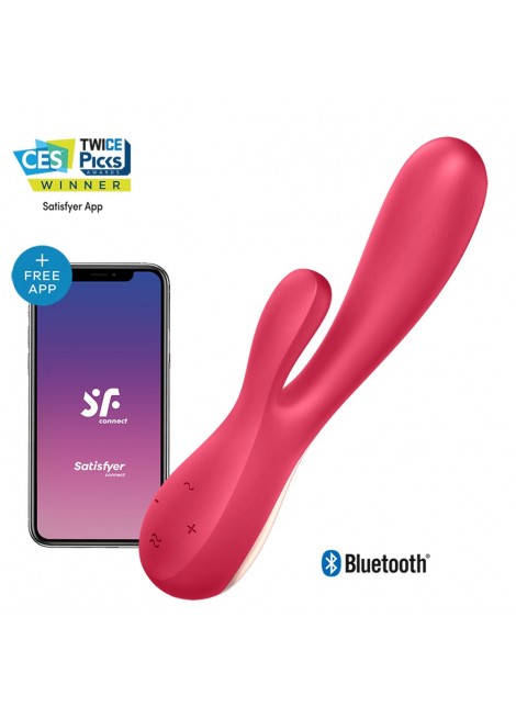 Vibromasseur rabbit rouge connecté Mono Flex Satisfyer - CC5972440050