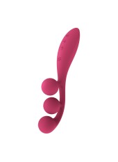 Vibromasseur triple stimulation flexible, anal, vaginale, clitoridienne Tri Ball rouge USB Satisfyer - CC597817