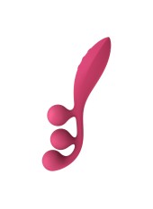 Vibromasseur triple stimulation flexible, anal, vaginale, clitoridienne Tri Ball rouge USB Satisfyer - CC597817