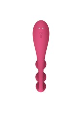 Vibromasseur triple stimulation flexible, anal, vaginale, clitoridienne Tri Ball rouge USB Satisfyer - CC597817