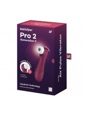 Stimulateur de clitoris 2 embouts avec techonologie Liquid Air Pro 2 Generation 3 rouge USB Satisfyer - CC597814