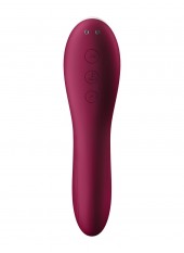 2 en 1 Vibromasseur et stimulateur de clitoris USB rouge Dual Crush Satisfyer - CC597786