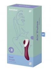 2 en 1 Vibromasseur et stimulateur de clitoris USB rouge Dual Crush Satisfyer - CC597786